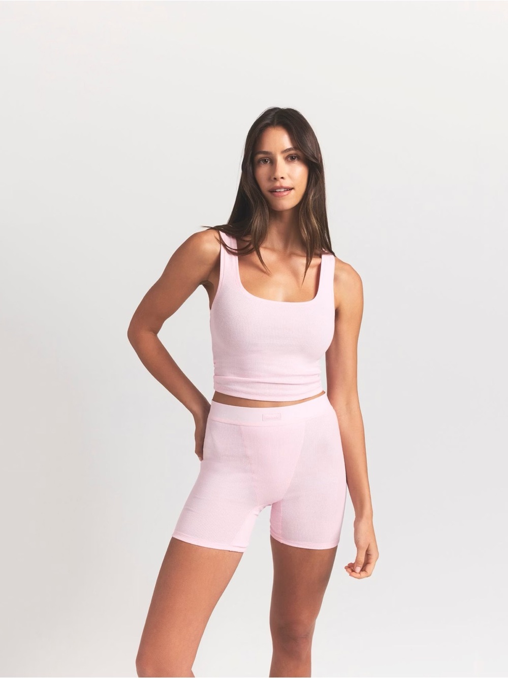 SKIMS Rib Tank/Boxer Set - Cherry Blossom